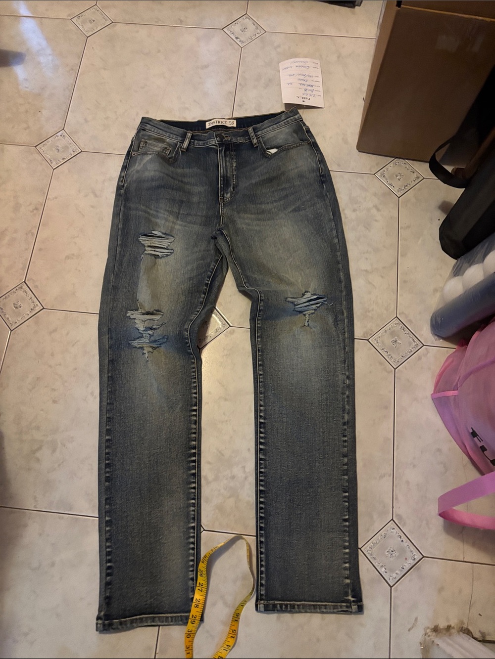 Slim Acid Washed Relax Men’s Jeans - Grey Wash